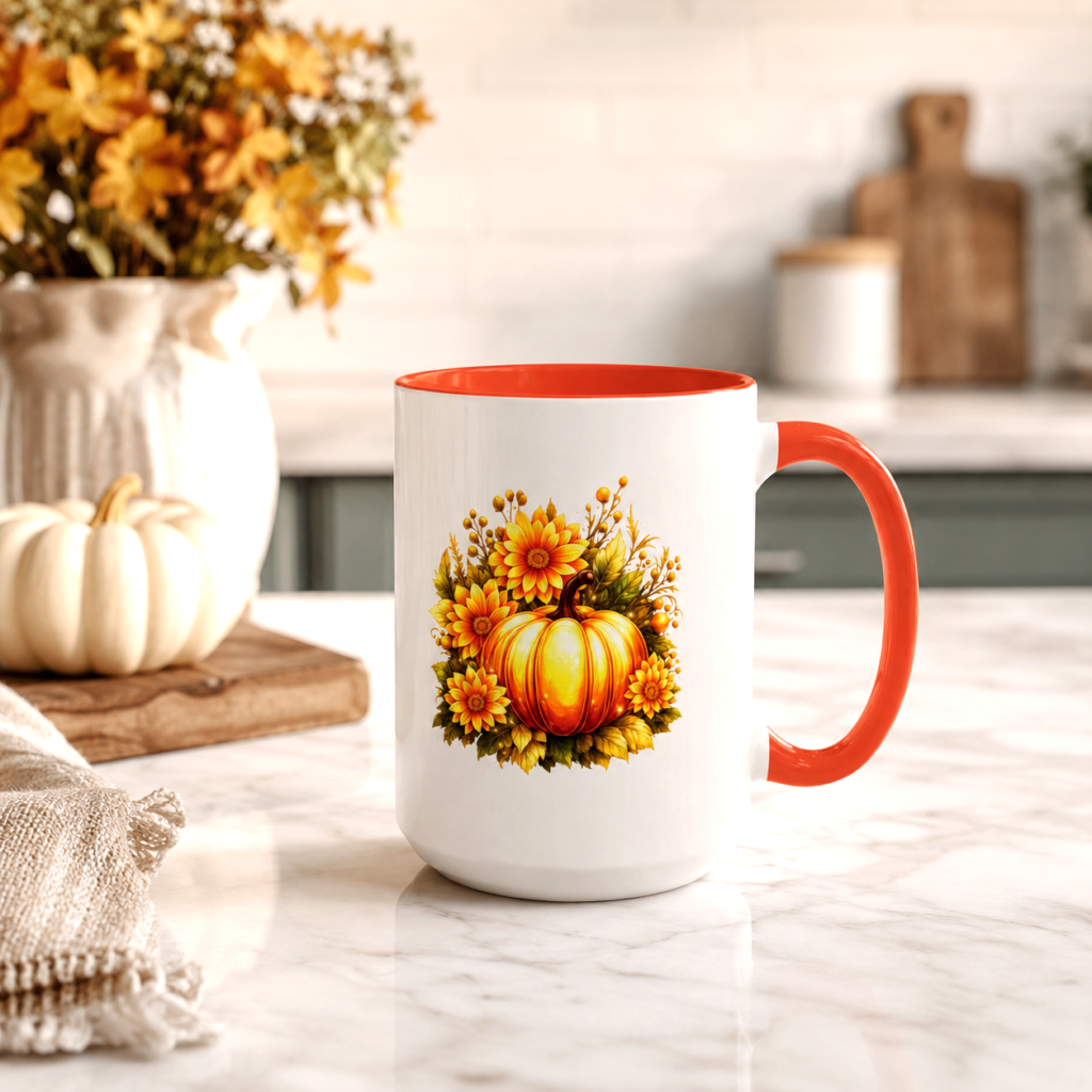 TEST — Fall Floral Pumpkin Mug